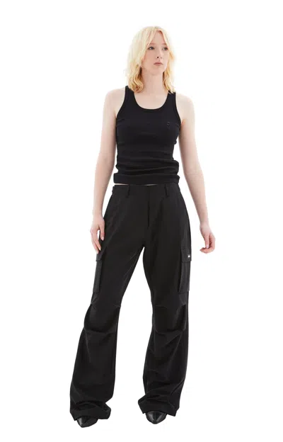 Coperni Tailored Wide Leg Cargo Pants In Black