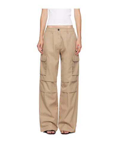 Coperni Tailored Wide Leg Overalls Casual Pants In Beige