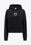 Coperni Organic Cotton Hooded Sweatshirt Featuring Embroidery In Black