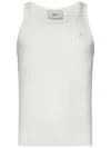 Coperni White Ribbed Stretch Viscose Tank Top In White