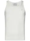 Coperni White Ribbed Stretch Viscose Tank Top In White
