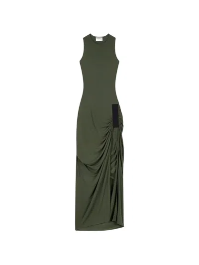 Coperni Taped Suspended Maxi Dress In Green