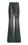 Coperni Tattoo Embroidery Denim Classic Pant In Medium Wash