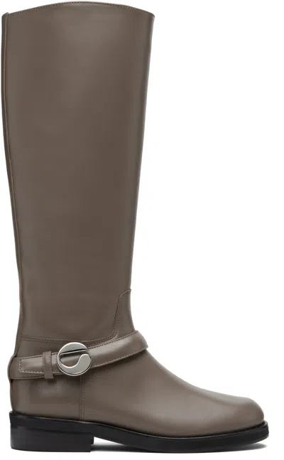 COPERNI TAUPE BELT CAVALIER TALL BOOTS