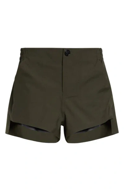 Coperni Technical Tailored Wool Blend Shorts In Green