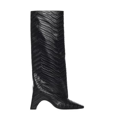 Coperni Chunky Heel Over-the-knee Boots In Black