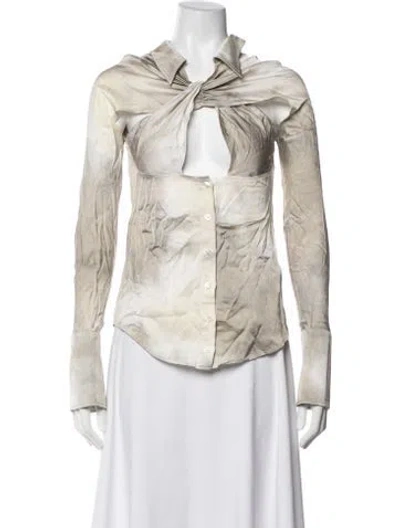 Pre-owned Coperni Tie-dye Print Long Sleeve Top In Neutrals