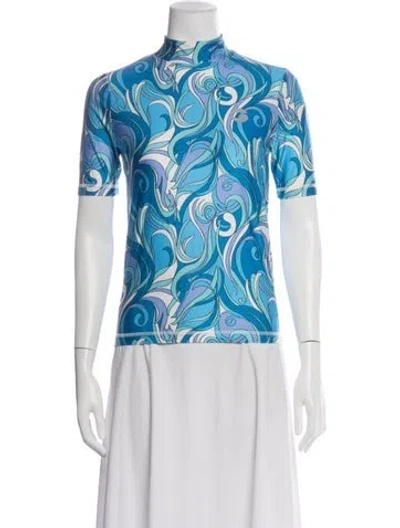 Pre-owned Coperni Tie-dye Print Top In Blue/white