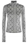Coperni Mock-neck Metallic Snakeskin-print Top In Pri Print Snake