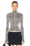Coperni Mock-neck Metallic Snakeskin-print Top In Print Snake
