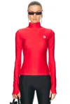 Coperni Tight High Neck Top In Red