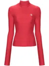 Coperni Tight High Neck Top In Red