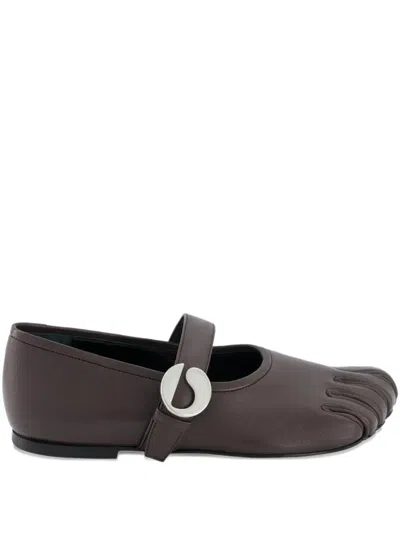 Coperni Toe-detail Buckle Ballet Flats In Brown
