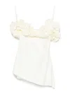 Coperni Ivory Ruffle-detail Jersey Top In White