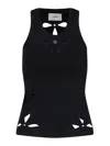 Coperni Petal-embroidered Tank Top In Black