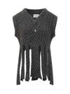 Coperni Dark Grey Wool Blend Sleeveless Sweater In Gray