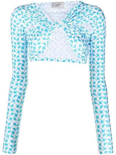 Coperni Top In Azur/white