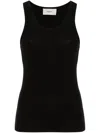 Coperni Ribbed Stretch Viscose Tank Top In Black