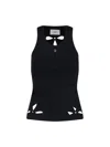 Coperni Petal-embroidered Tank Top In Black