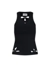Coperni Petal-embroidered Tank Top In Black