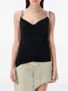 Coperni Draped Neckline Sleeveless Side Slit Top In Black