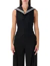 Coperni Tailored Vest Sailor Collar In Black