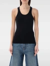 Coperni Ribbed Stretch Viscose Tank Top In Black
