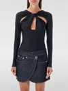 Coperni Black Long-sleeve Top With Twisted Cut-out Detail In Viscose Woman In Schwarz