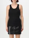 Coperni Ribbed Stretch Viscose Tank Top In Schwarz