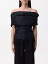 Coperni Off-shoulder Taffeta Top In Schwarz