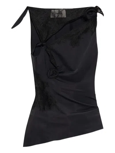 COPERNI TOP WITH KNOTS AND LACE INSERTS