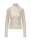 Coperni Logo-print High-neck Top In Beige