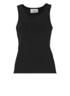 Coperni Black Embroidered Tank Top In Black