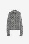 Coperni Mock-neck Metallic Snakeskin-print Top In 0