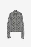 Coperni Mock-neck Metallic Snakeskin-print Top In 0