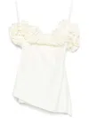 Coperni Ivory Ruffle-detail Jersey Top In White