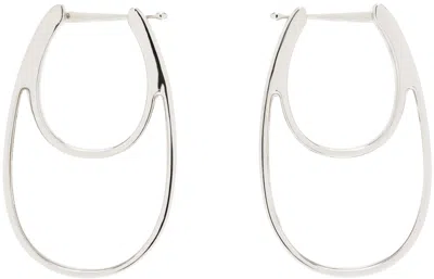 Coperni Transparent & Silver Medium Swipe Earrings In Clear Transparent