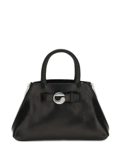Coperni Trapezoidal Black Calfskin Leather Bag