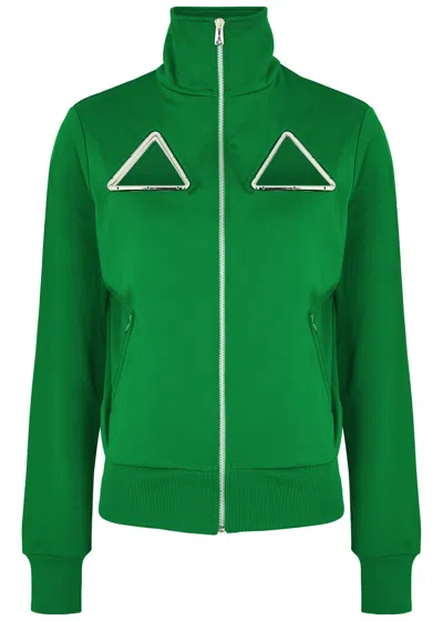 Coperni Triangle Cut-out Jersey Track Jacket In Green