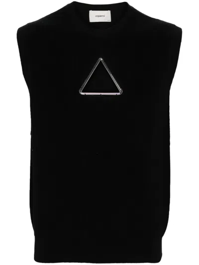 Coperni Triangle Sleeveless Knitted Top In Black