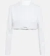 Coperni Trompe L'oeil Cropped Jacket In White