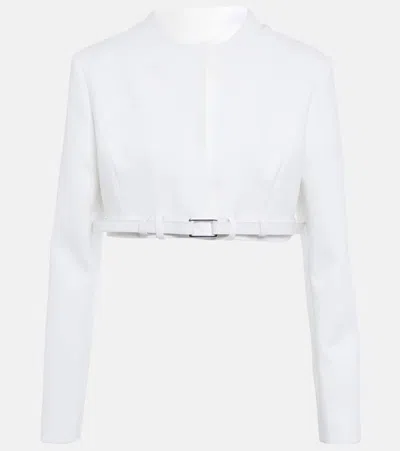 Coperni Trompe L'oeil Cropped Jacket In White