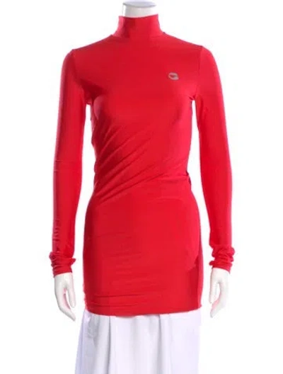 Pre-owned Coperni Turtleneck Long Sleeve Top W/ Tags In Red