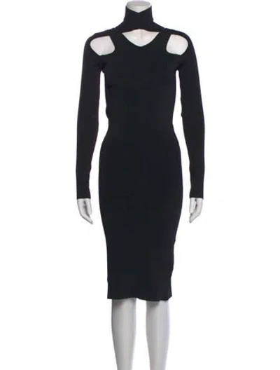 Pre-owned Coperni Turtleneck Midi Length Dress In Black