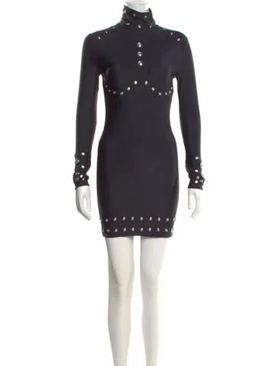 Pre-owned Coperni Turtleneck Mini Dress In Black