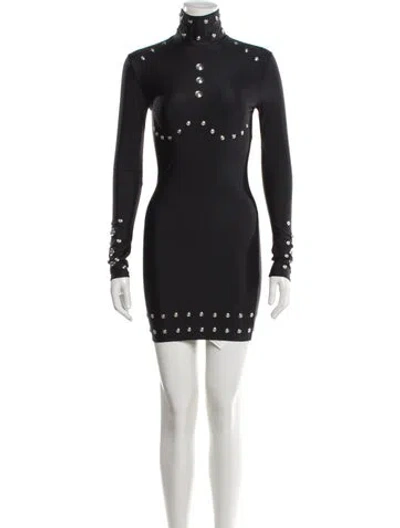 Pre-owned Coperni Turtleneck Mini Dress In Gray