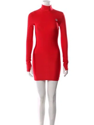 Pre-owned Coperni Turtleneck Mini Dress In Red