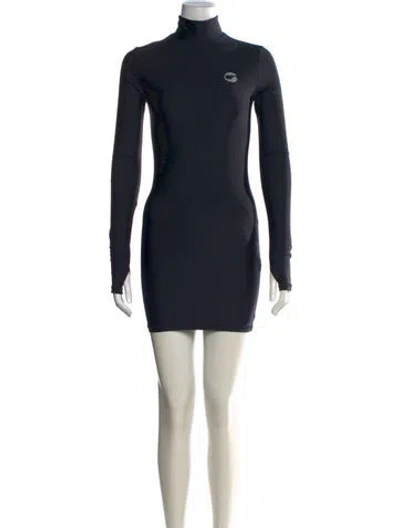 Pre-owned Coperni Turtleneck Mini Dress W/ Tags In Black