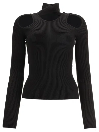 Coperni Turtleneck With Cut-out Tops Black