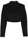 Coperni Twill Cropped Jacket In Black